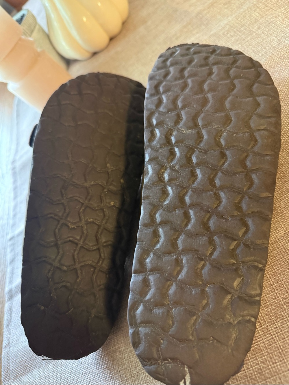 Black Slip-On Sandals with Textured Soles for women’s